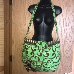 NWOT handmade crossbody tote 13 by 20”